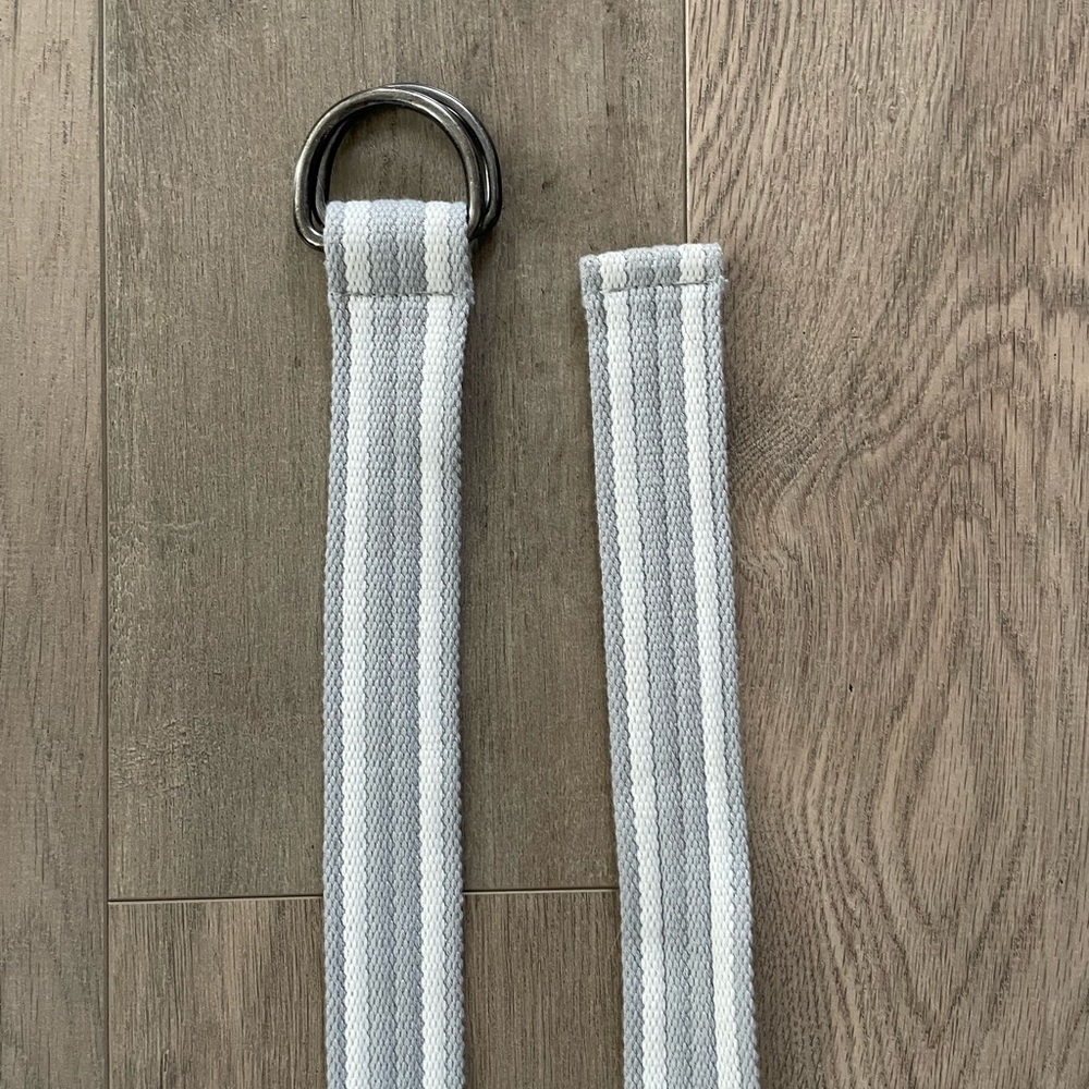 Express Grey and White Striped Adjustable Belt Size 32